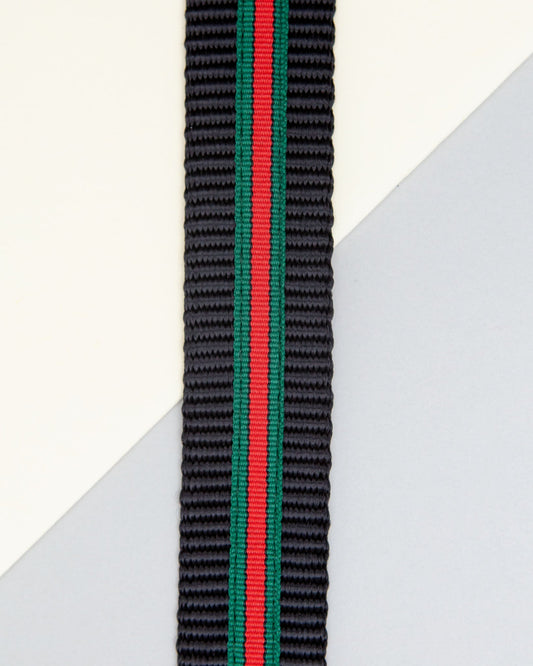 Luxe Green & Red Stripe Dog Leash